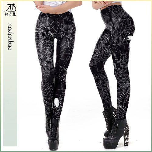 Halloween Spider Web Printed Women's Pants万圣节蜘蛛网印花女