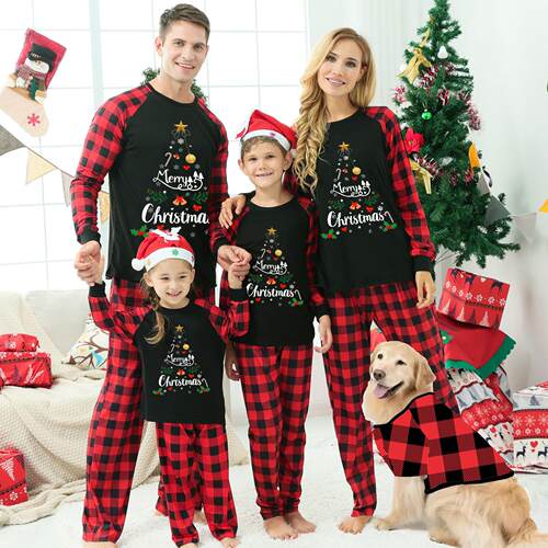 Christmas Parent Child Long Sleeve Pajama Set圣诞家居服睡衣