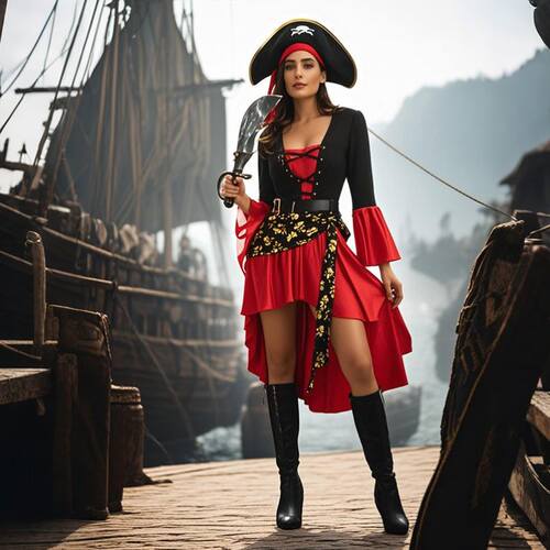 Halloween costume pirate cosplay costume加勒比海盗演出衣服