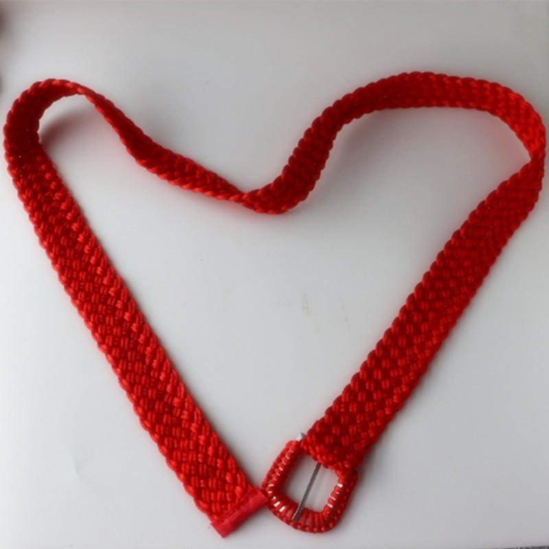 红绳编织无孔裤腰带本命年红腰带