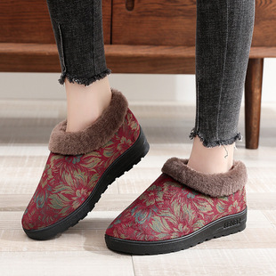 冬季新款棉鞋女棉拖鞋防滑软底居家中老年妈妈鞋保暖绒面鞋子舒适