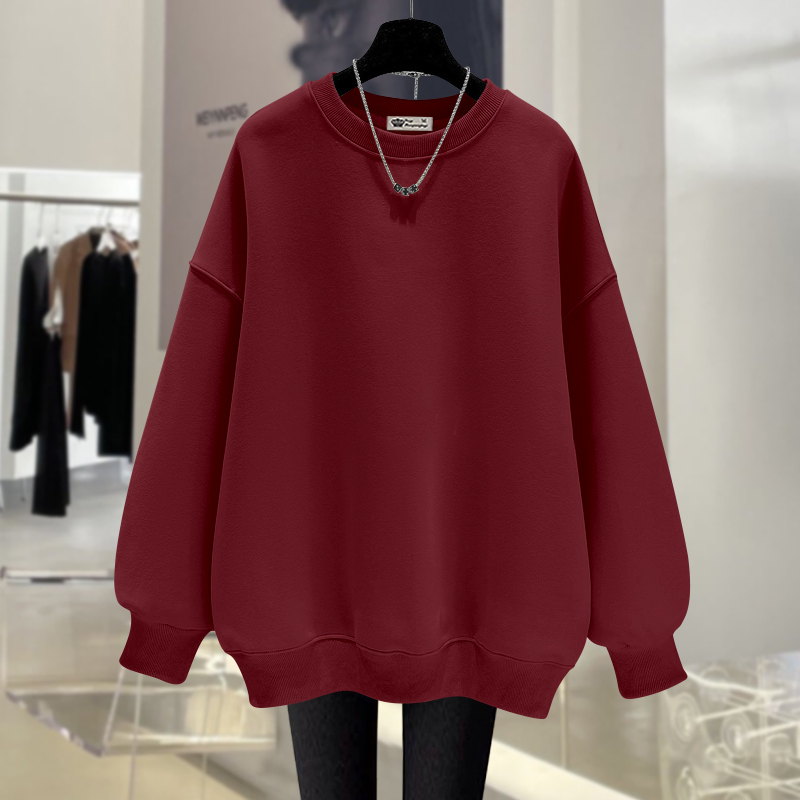 卫衣女薄款宽松加绒中长款上衣