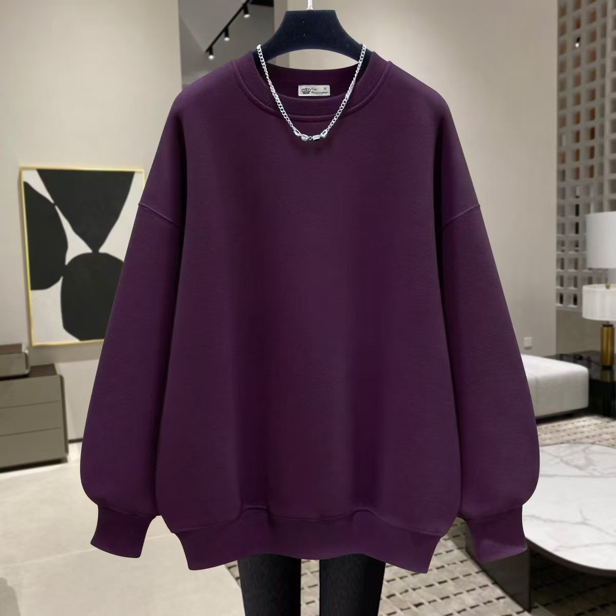 卫衣女加绒宽松薄款中长款上衣