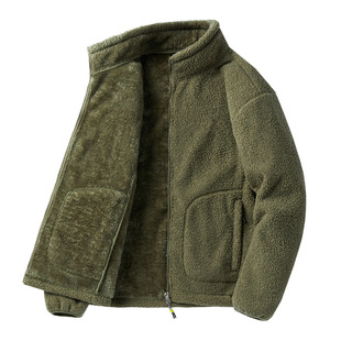 秋冬加绒修身 fleece 男装 棒球服摇粒绒百搭休闲夹克 jacket Men