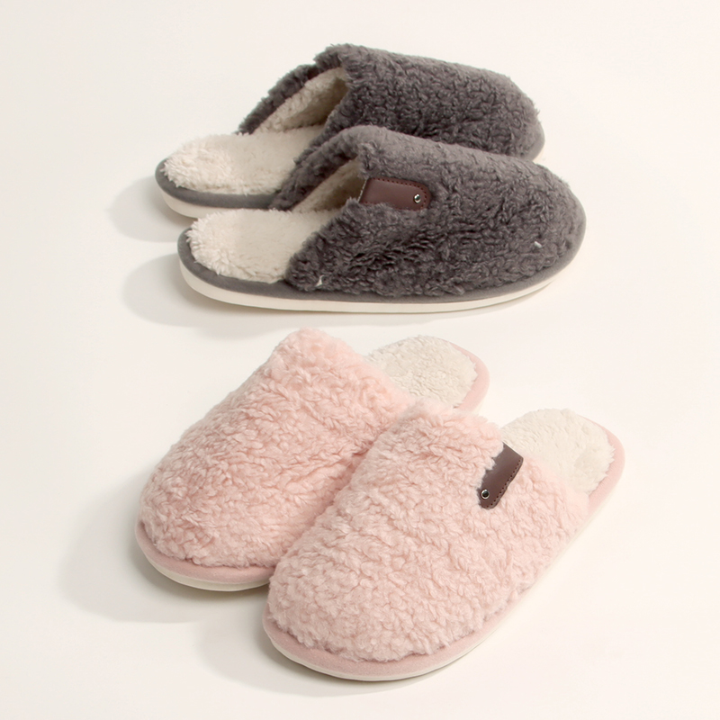 2024新款简约情侣家居家棉拖鞋女冬季防滑毛绒保暖室内毛毛拖鞋男