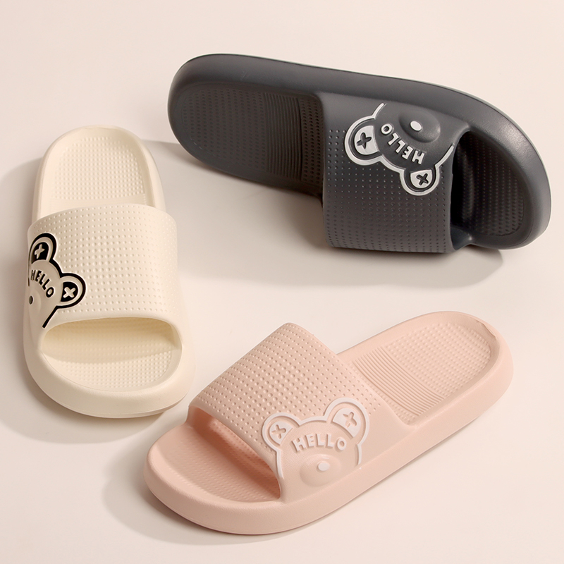 新款简约情侣凉拖鞋夏季卡通室内家居家用轻便软底防滑洗澡浴室拖