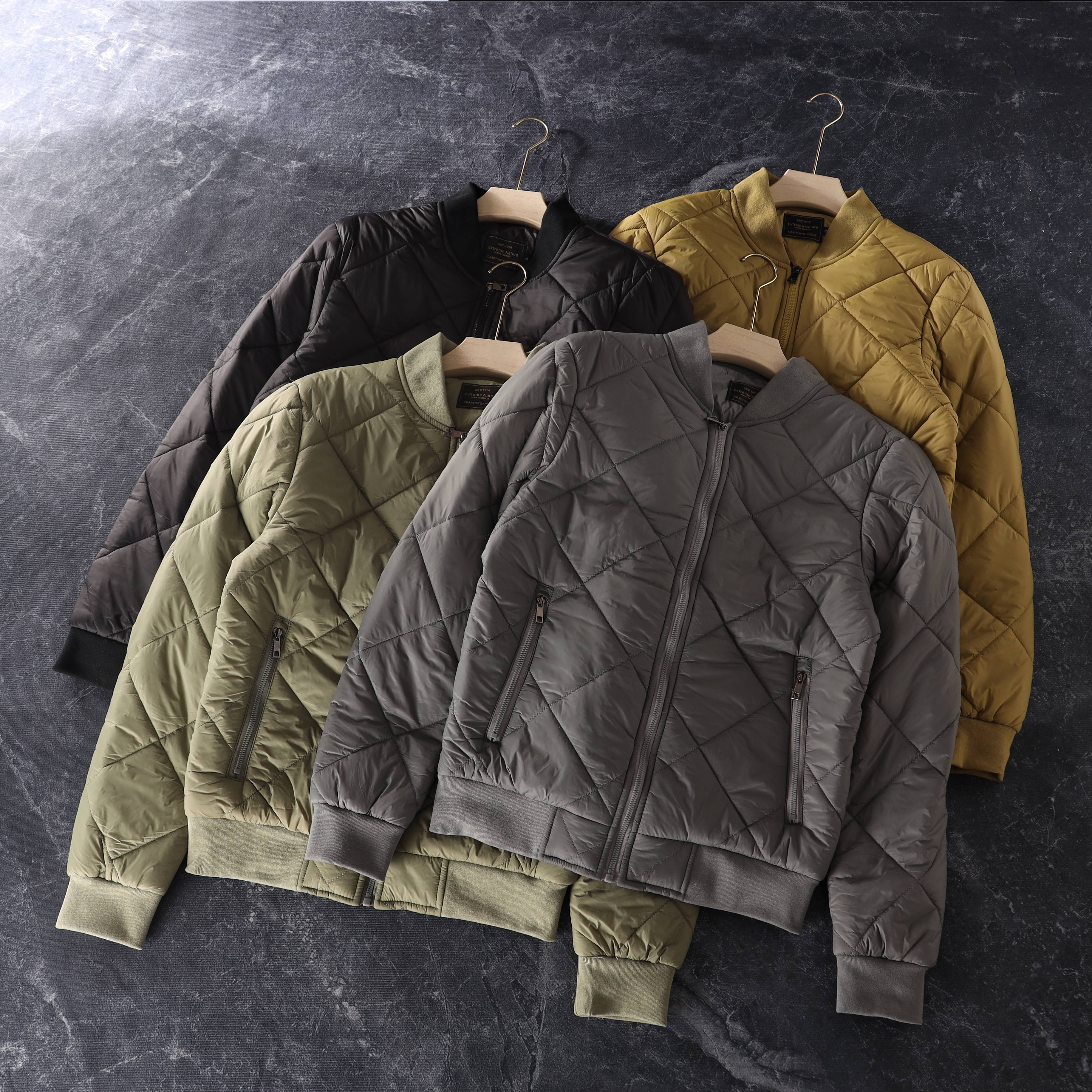 加厚秋冬菱格纹绗缝保暖棉服