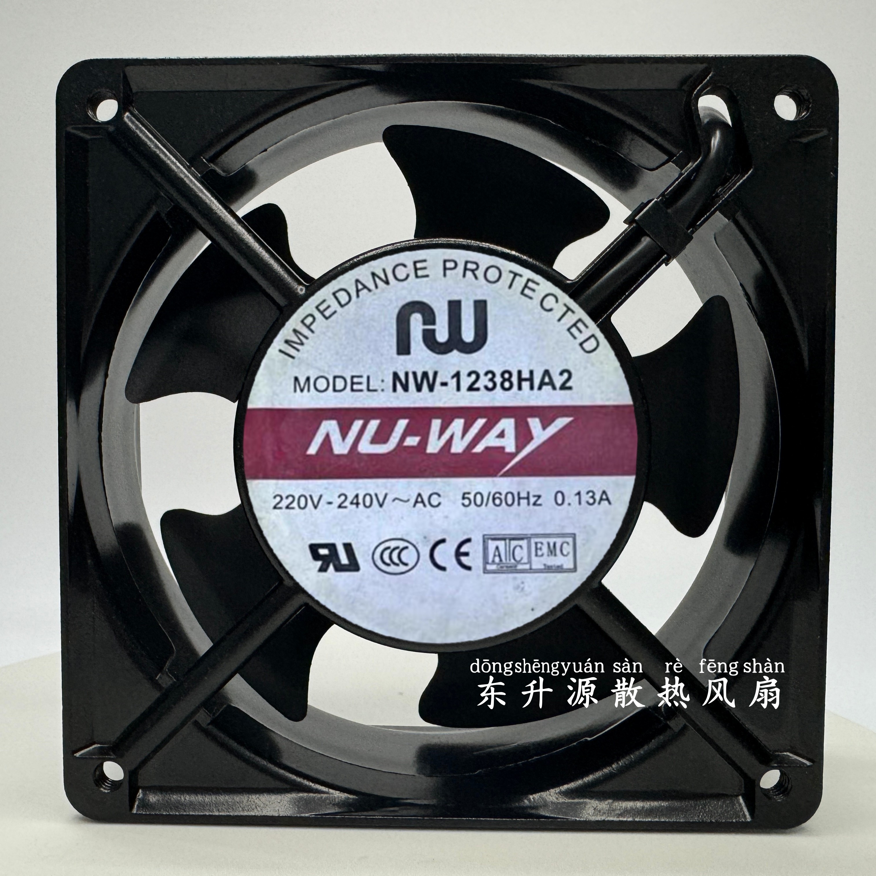 NU-WAY轴流风机NW-1238HA2 AC220V 0.13A 12038 12CM机柜散热风扇