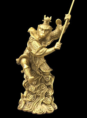 纯铜齐天大圣佛像 孙悟空摆件 斗战胜佛 神像铜猴子家居客厅招财