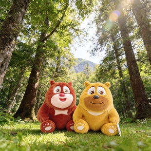 正版熊出没毛绒玩具公仔熊大熊二光头强毛绒玩偶送女朋友儿童礼物