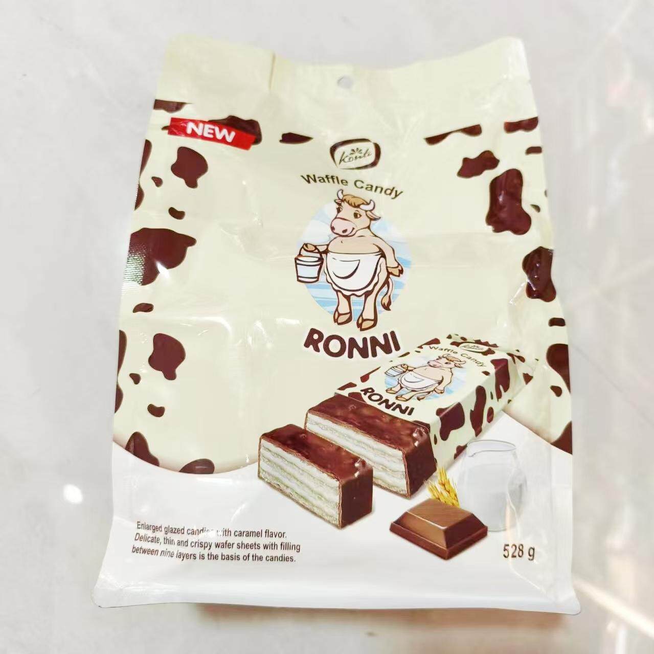 俄罗斯大牛威化巧克力饼干袋装进威化饼干