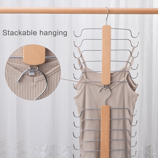 热销实木多功能内衣衣架吊带多层收纳架衣柜省空间文胸背心挂架