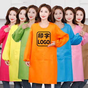 厨房围裙定制logo印字餐饮专用绘画反穿罩衣女家用大人工作服男士