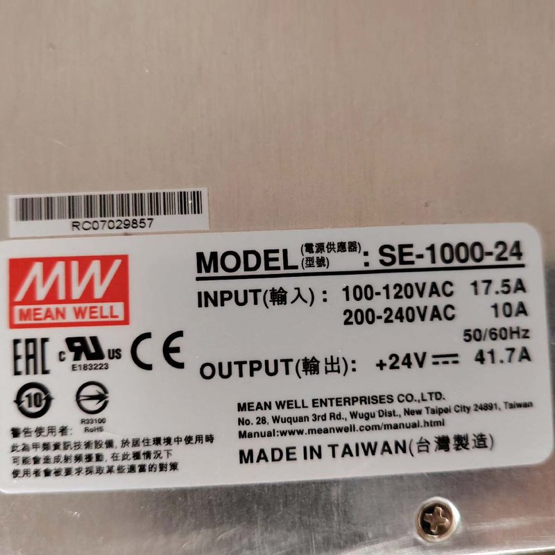 议价台湾明伟开关电源（电源供应器），型号SE-1000-24，输连接器