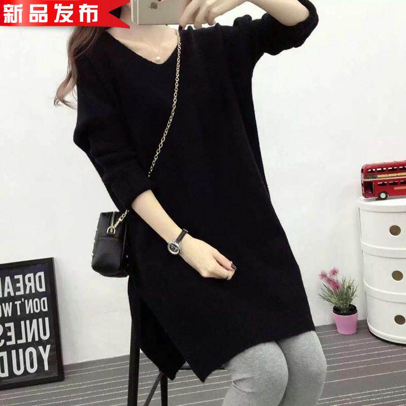 加肥加大码宽松中长款纯色毛衣连衣裙韩版简约休闲显瘦毛H针织衫|ruв категории Женская одежда, шерстяной свитер - от Buy2taobao.com для оказания профессиональной услуги покупки агента Taobao
