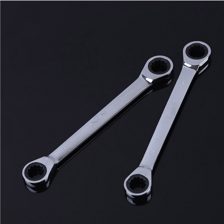 精品镜面棘轮快速扳手多功能四合一双头双向梅花多用公制手动工具