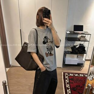 【摩登米妮】韩代极简小众设计宽松大版T恤女短袖数码直喷无感印�