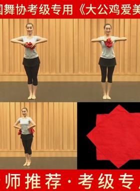 舞蹈手绢花棉绸布4级道具考级专用大公鸡爱美丽八角巾手帕一对