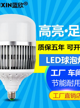 蓝欣光电LED大功率灯泡e27螺口超亮200瓦100w球泡工厂照明节能灯