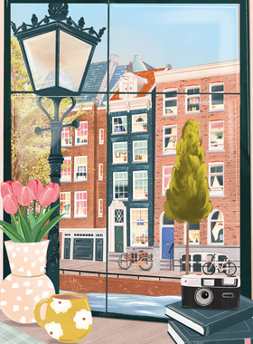 现货 法国进口Pieces Peace拼图 咖啡店外的阿姆斯特丹街景 500片