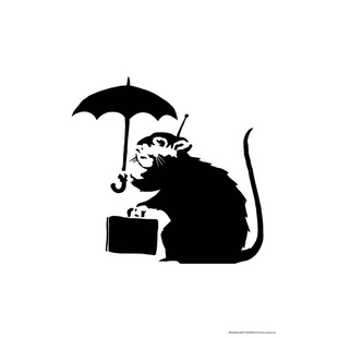绝版现货 日本Beverly进口拼图 涂鸦教父 Banksy 撑伞老鼠 300片