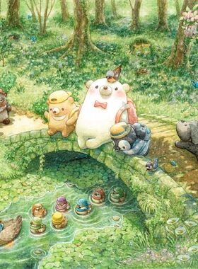 绝版现货 3D-JP 塑料平面拼图 动漫 白熊 森林小路 1200片 3djp