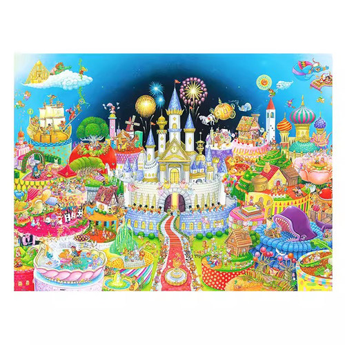 绝版 3D-JP塑料平面拼图 梦幻童话插画 王国的新年 1200片 3djp