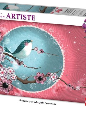 绝版现货 法国Nathan进口拼图 樱花 鸟 Magali Fournier 500片