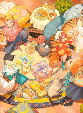 绝版 3D-JP塑料平面拼图 东隆咚 在一起 暖融融 老虎 1000片 3djp