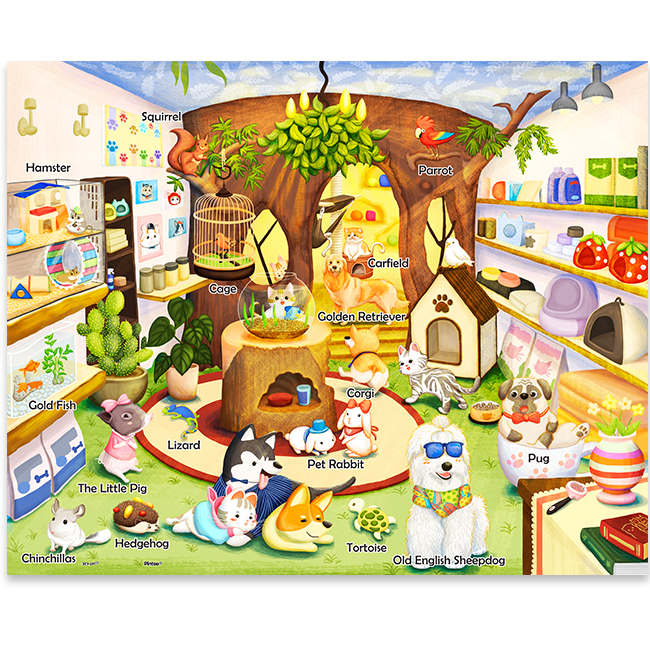 现货包邮 3D-JP 儿童塑料平面拼图 么团 宠物妙妙屋 80大片