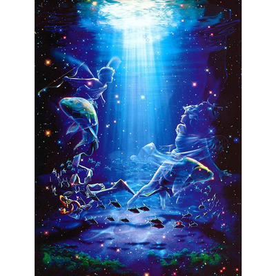 绝版现货 日本YANOMAN进口拼图 夜光 KAGAYA 星座 双鱼座 1000片