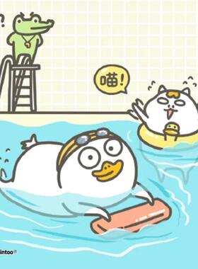 绝版现货 3D-JP塑料平面拼图 小刘鸭 游泳健将 迷你150片 3djp