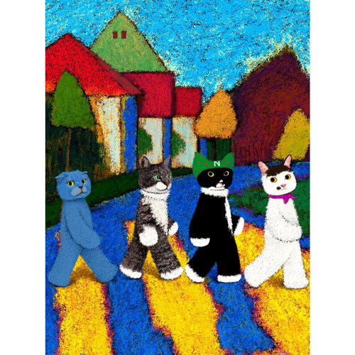 现货 3D-JP塑料平面拼图 牛牛斯顿 The Catles 喵头四1200片 3djp