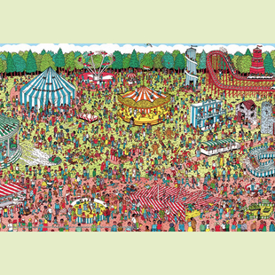 日本Beverly进口拼图 游乐场 Where Wally 1000非迷你片 绝版