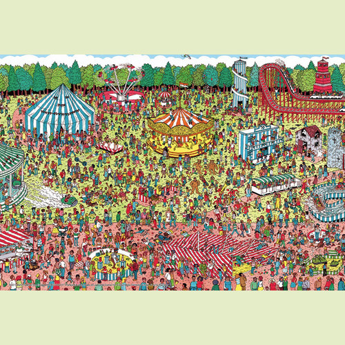 绝版 日本Beverly进口拼图 Where's Wally 游乐场 1000非迷你片