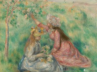 3D-JP平面塑料拼图 艺术触感 雷诺阿 草地采花的女孩 1200片 3djp