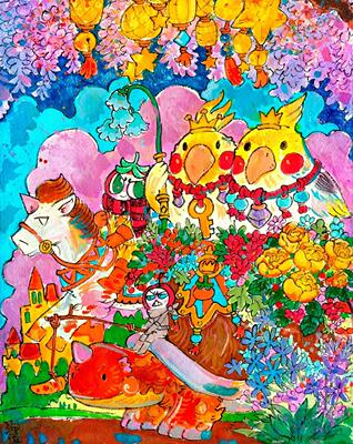 绝版现货 3D-JP塑料平面拼图 泡面 国王皇后 500片 3djp