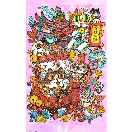 3d-jp塑料年画泡面开运招财拼图