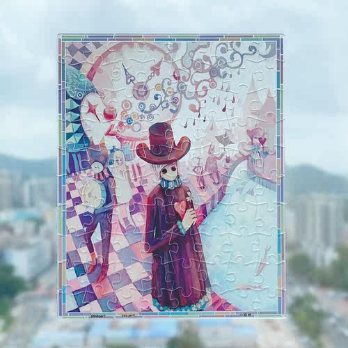 绝版现货 3D-JP平面塑料透明拼图 寂地时间海洋 80片 3djp Pintoo