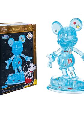 绝版现货 日本HANAYAMA进口立体拼图 3D水晶 Disney蓝色米奇 37片
