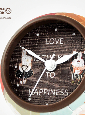 绝版 3D-JP塑料立体拼图 桌上时钟/台钟 南君爱情钥匙 145片 3djp