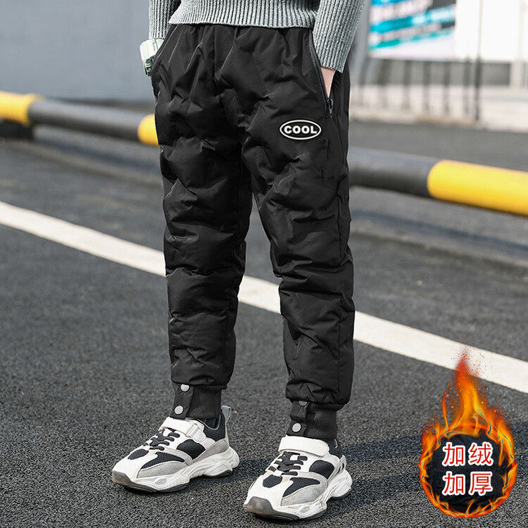 男童裤子秋冬款2025新款冬装运动卫裤大儿童冬季一体加绒加厚