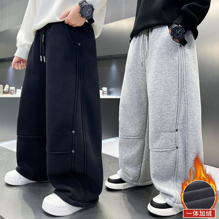 超好看男童裤子冬2025新款今年流行爆款冬一体绒加厚加绒潮款