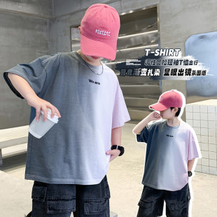 男女童潮牌痞帅风短袖T恤2026夏季新款中大童宽松半袖上衣潮