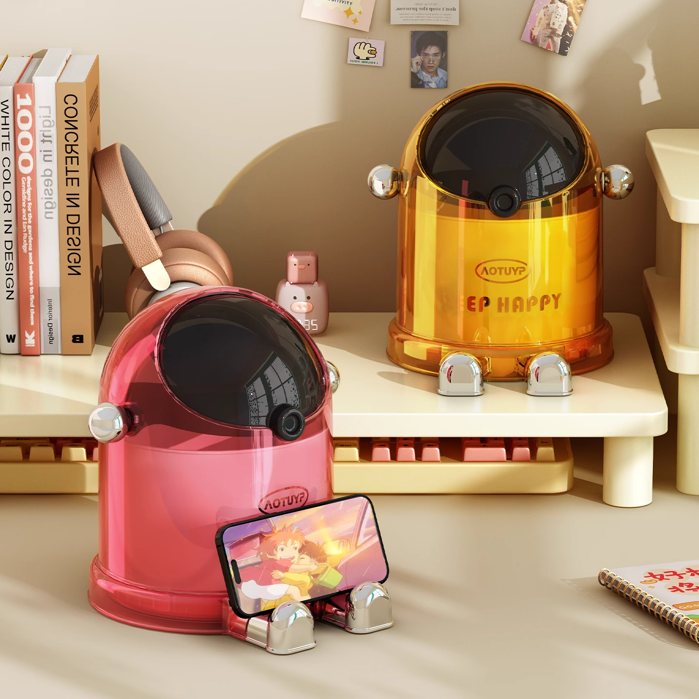 桌面垃圾桶高颜值儿童带盖迷你