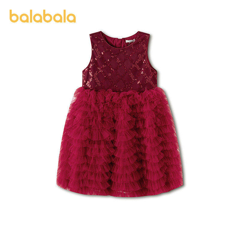 【商场同款】巴拉巴拉儿童连衣裙女童2026新款春装新年网纱蛋糕裙,童装/婴儿装/亲子装,连衣裙,淘宝优惠券,粉丝福利购,淘宝优惠卷