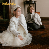 巴拉巴拉高端线24冬白鹅绒服羽绒服小香风短款 premium 外套女