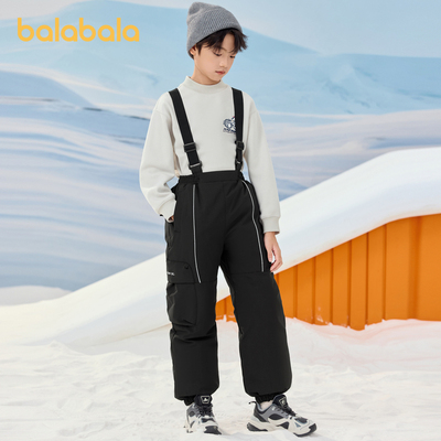 巴拉巴拉长裤男童羽绒裤背带裤潮