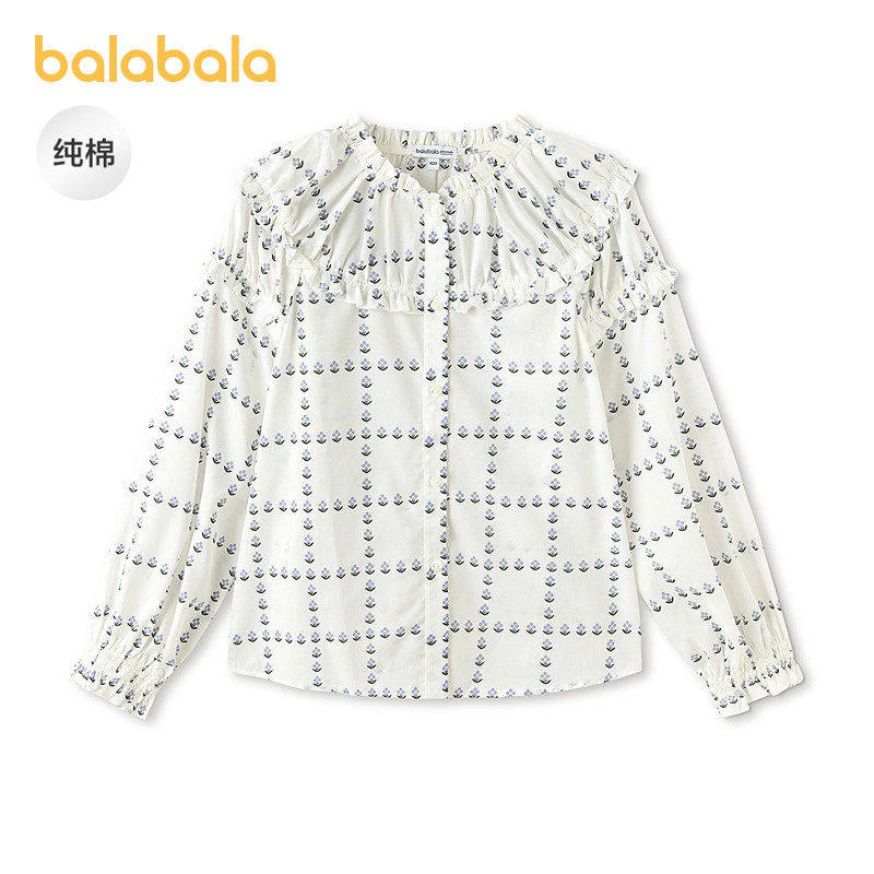 巴拉巴拉童装儿童长袖衬衫女童春装中大童上衣纯棉印花甜美时尚,童装/婴儿装/亲子装,衬衫,淘宝优惠券,粉丝福利购,淘宝优惠卷