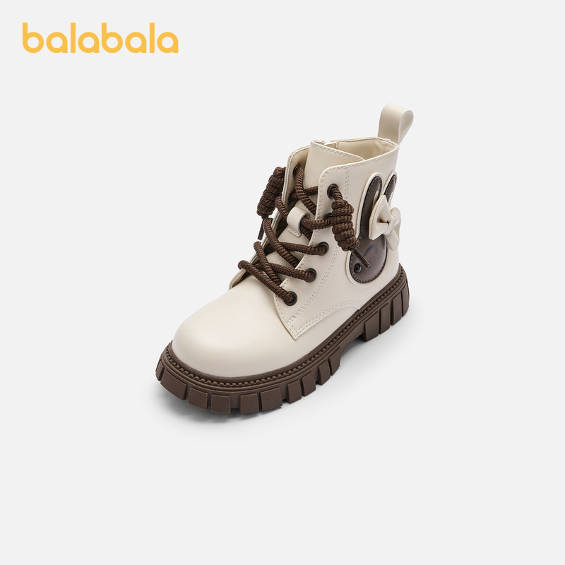 【商场同款】巴拉巴拉童鞋女童靴子时尚马丁靴2024秋冬新款小皮靴,童鞋/婴儿鞋/亲子鞋,皮靴,淘宝优惠券,粉丝福利购,淘宝优惠卷
